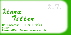 klara tiller business card